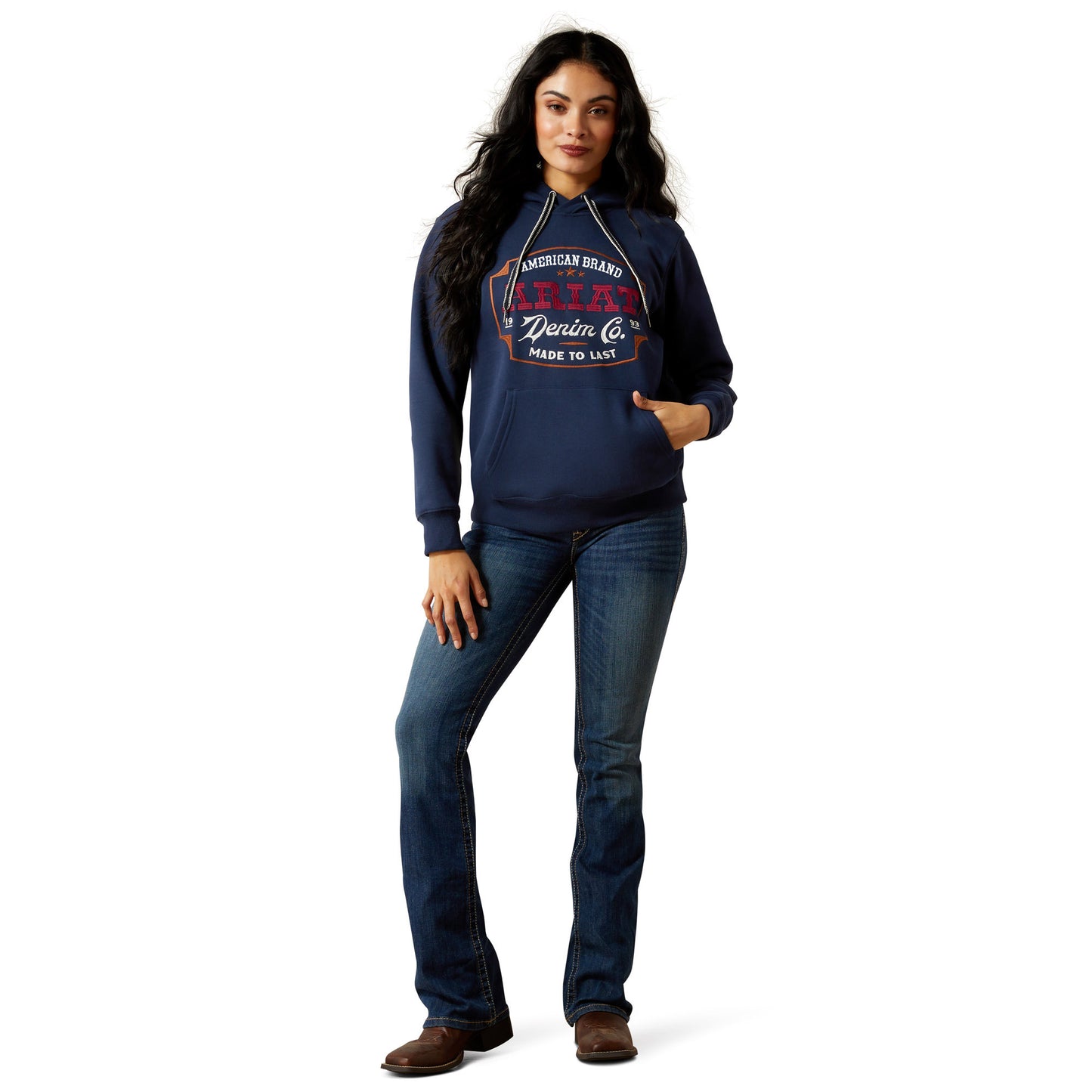 Ariat Women's Emblem Hoodie - Dress Blues