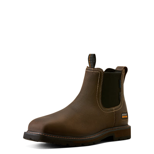 Ariat Men's Groundbreaker Chelsea Waterproof Steel Toe Work Boots - Brown