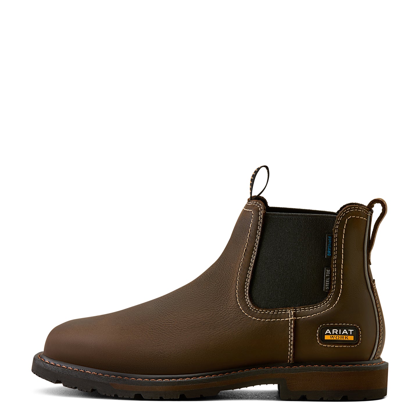 Ariat Men's Groundbreaker Chelsea Waterproof Steel Toe Work Boots - Brown