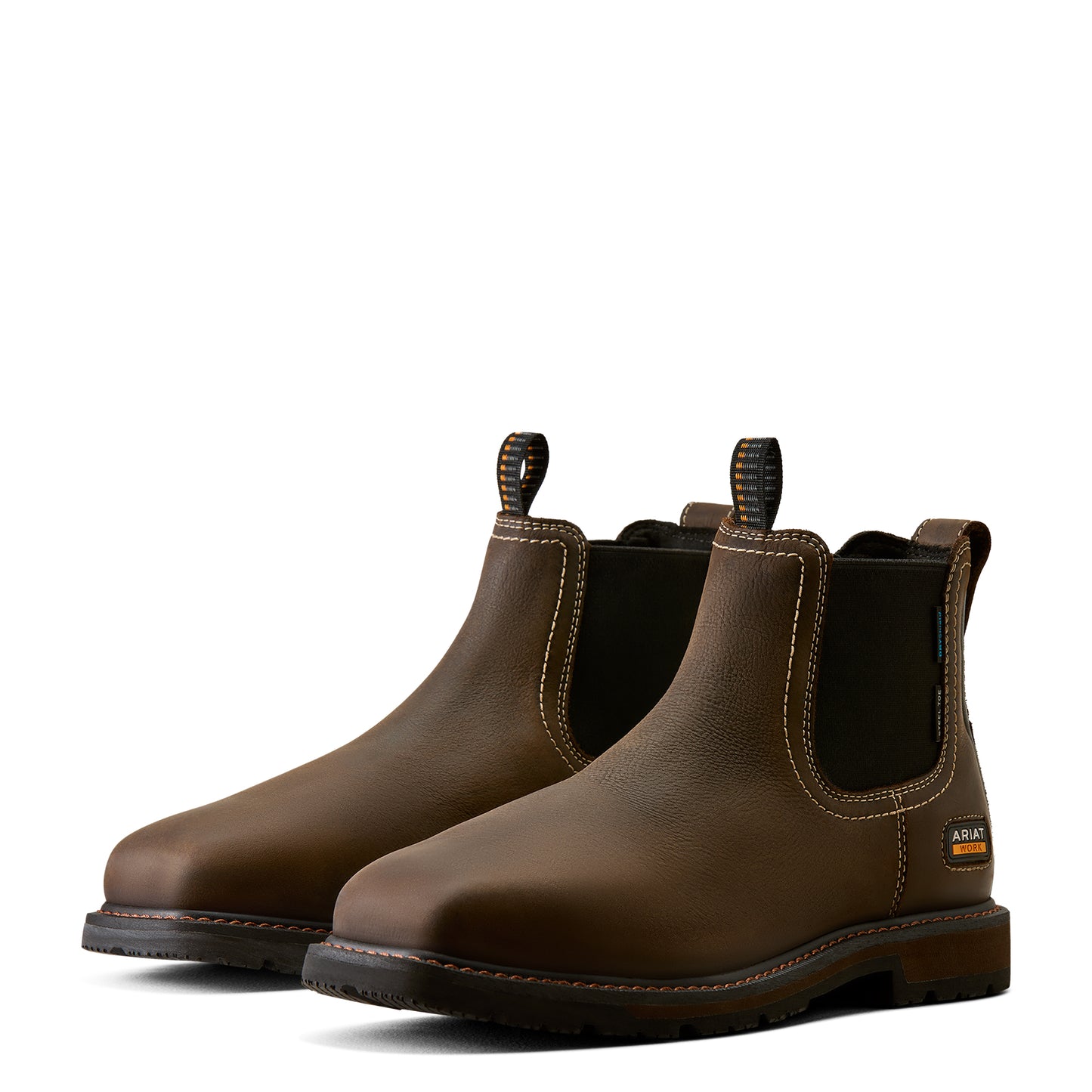Ariat Men's Groundbreaker Chelsea Waterproof Steel Toe Work Boots - Brown