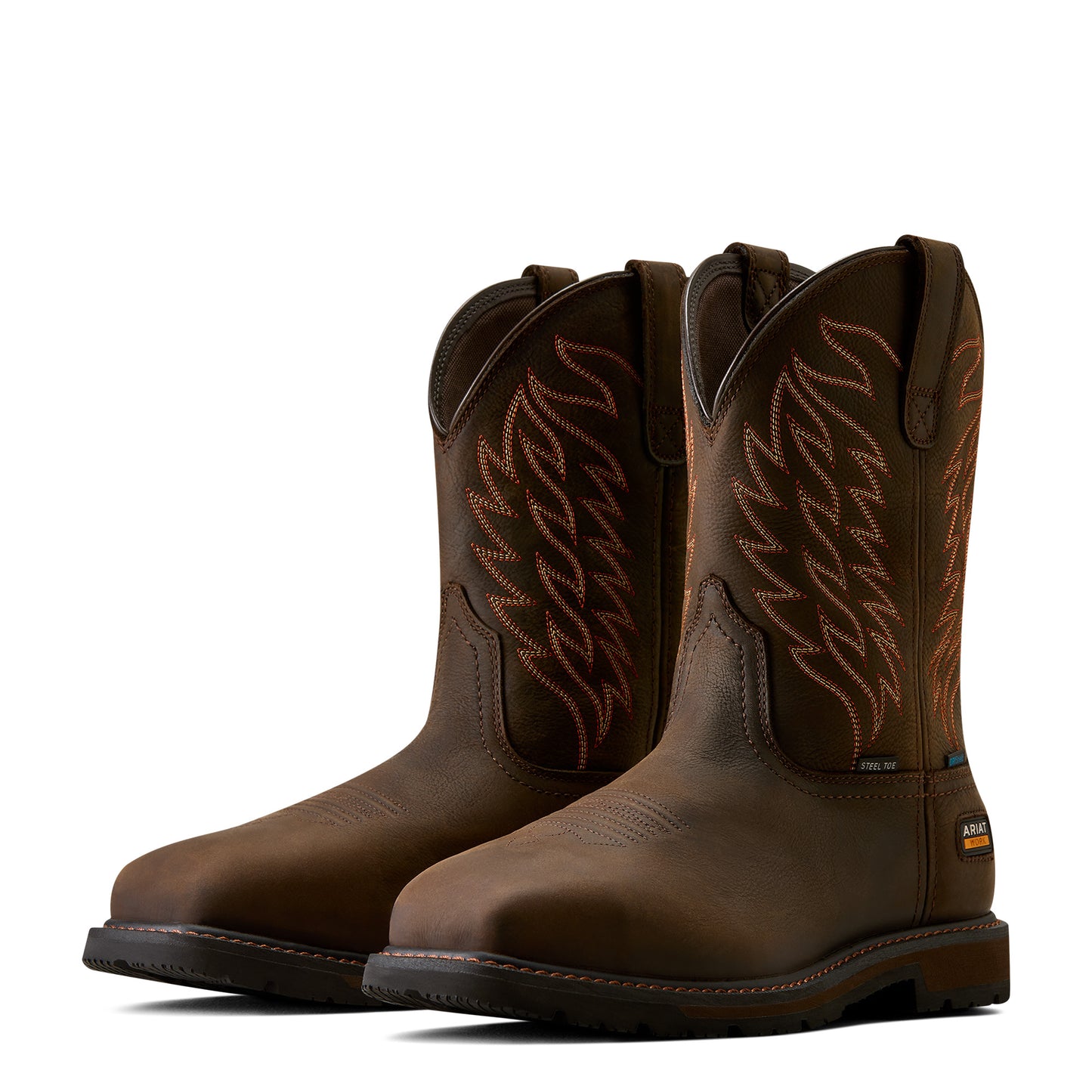 Ariat Men's Groundbreaker Waterproof Steel Toe Work Boots - Brown