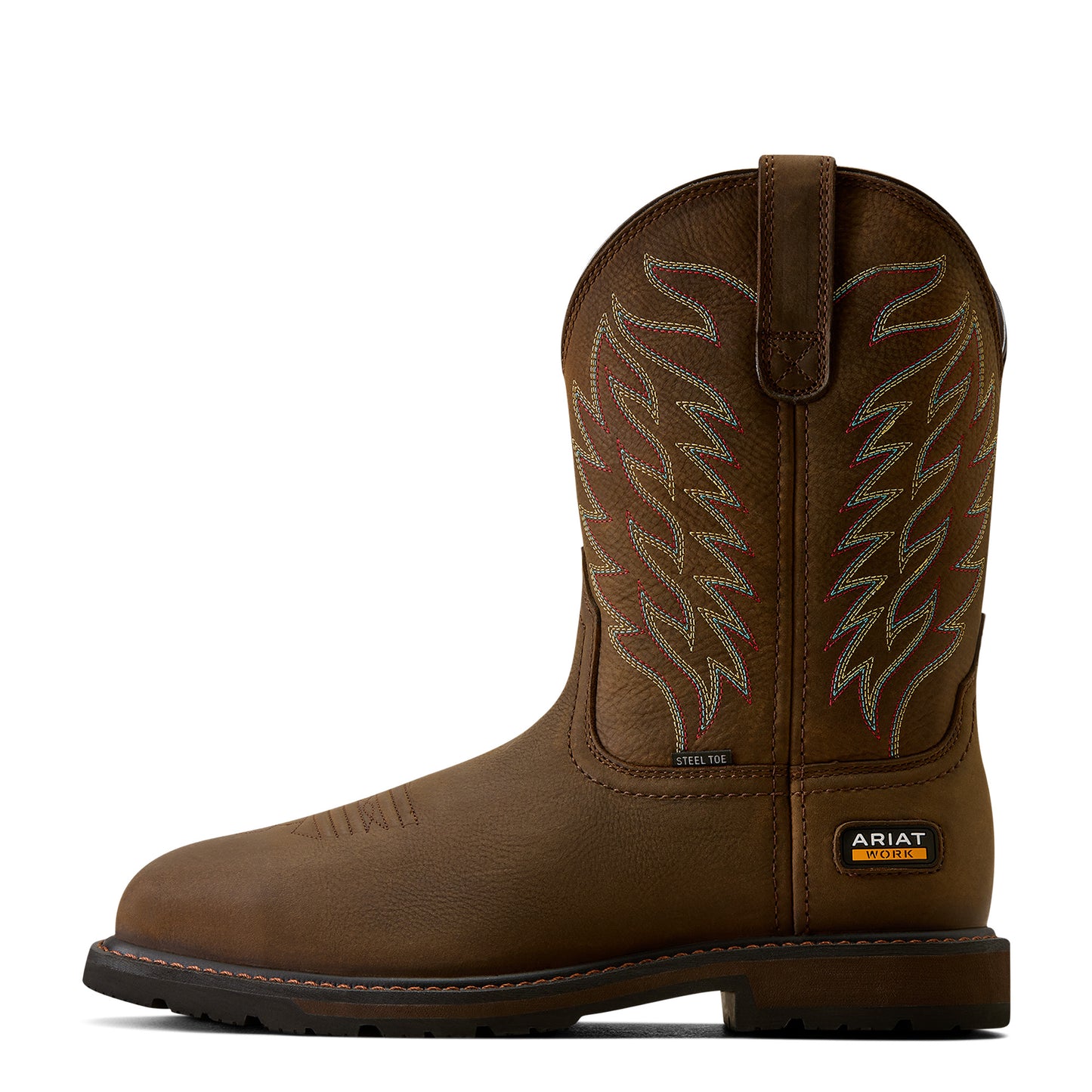 Ariat Men's Groundbreaker Wide Square Toe Steel Toe Work Boots - Dark Brown