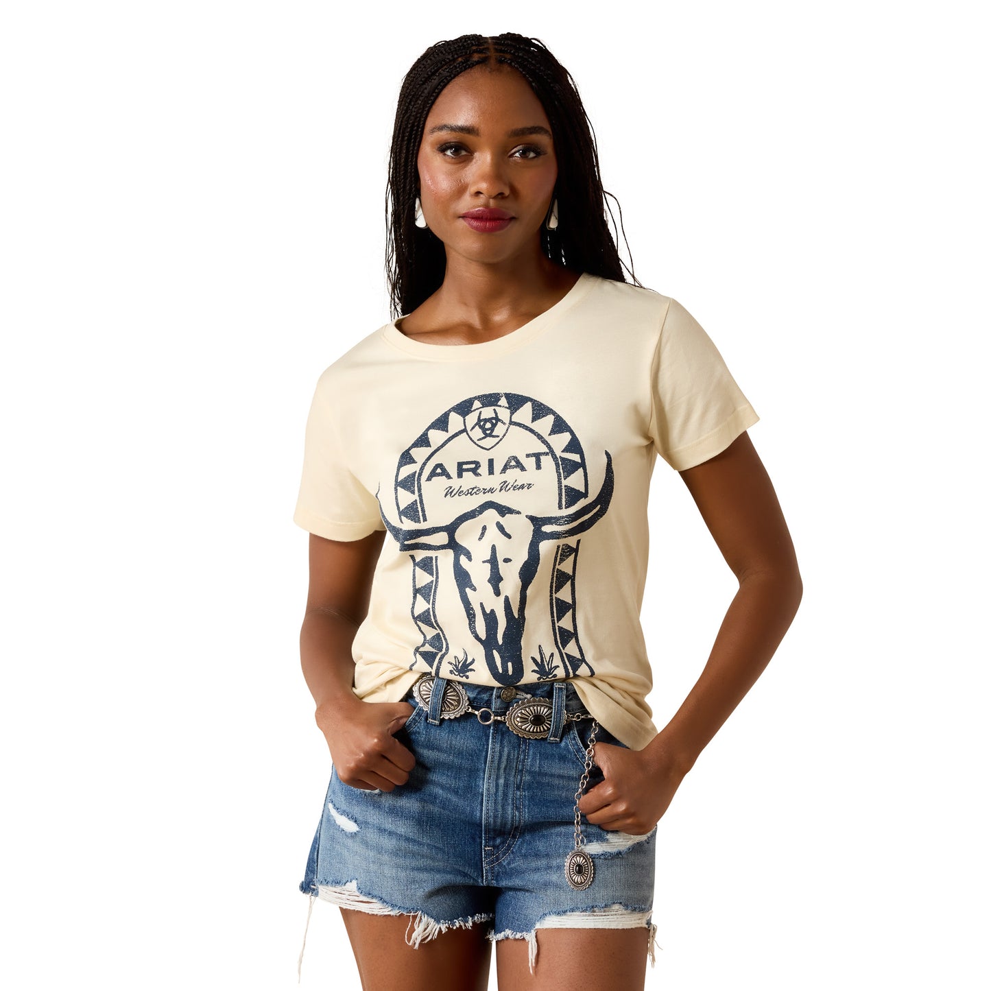 Ariat Women's Steer Bomb Tee - Cream