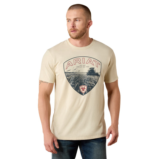 Ariat Men's Land of the Free Farm Shield Tee - Natural