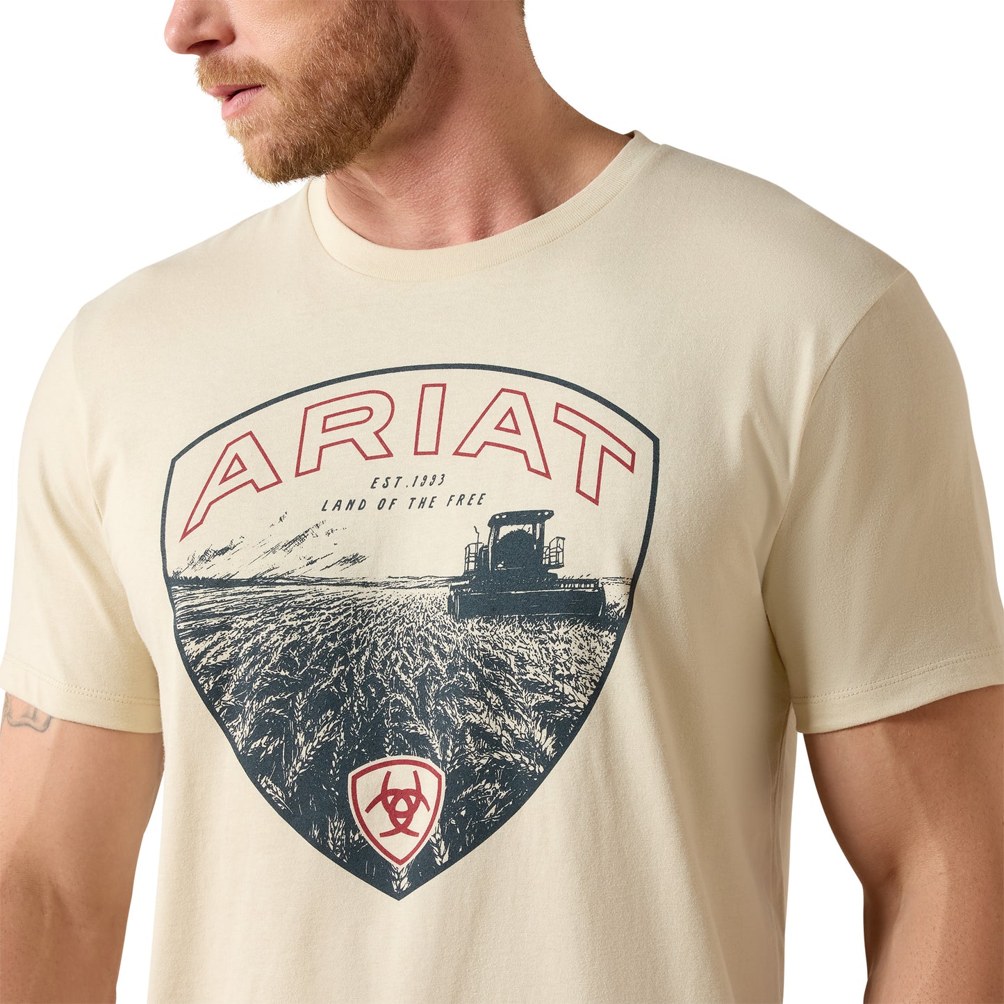 Ariat Men's Land of the Free Farm Shield Tee - Natural
