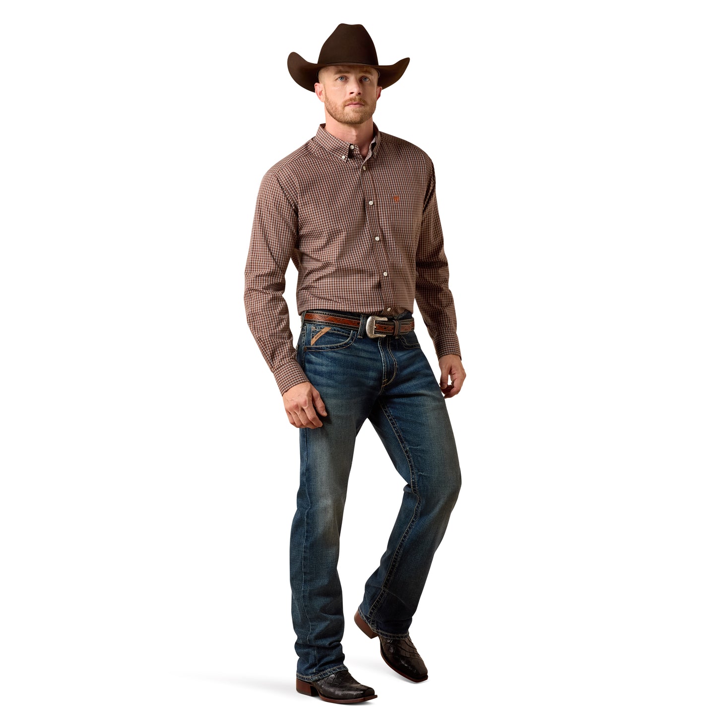Ariat Men's Wrinkle Free Coen Classic Fit Shirt – Chestnut Plaid
