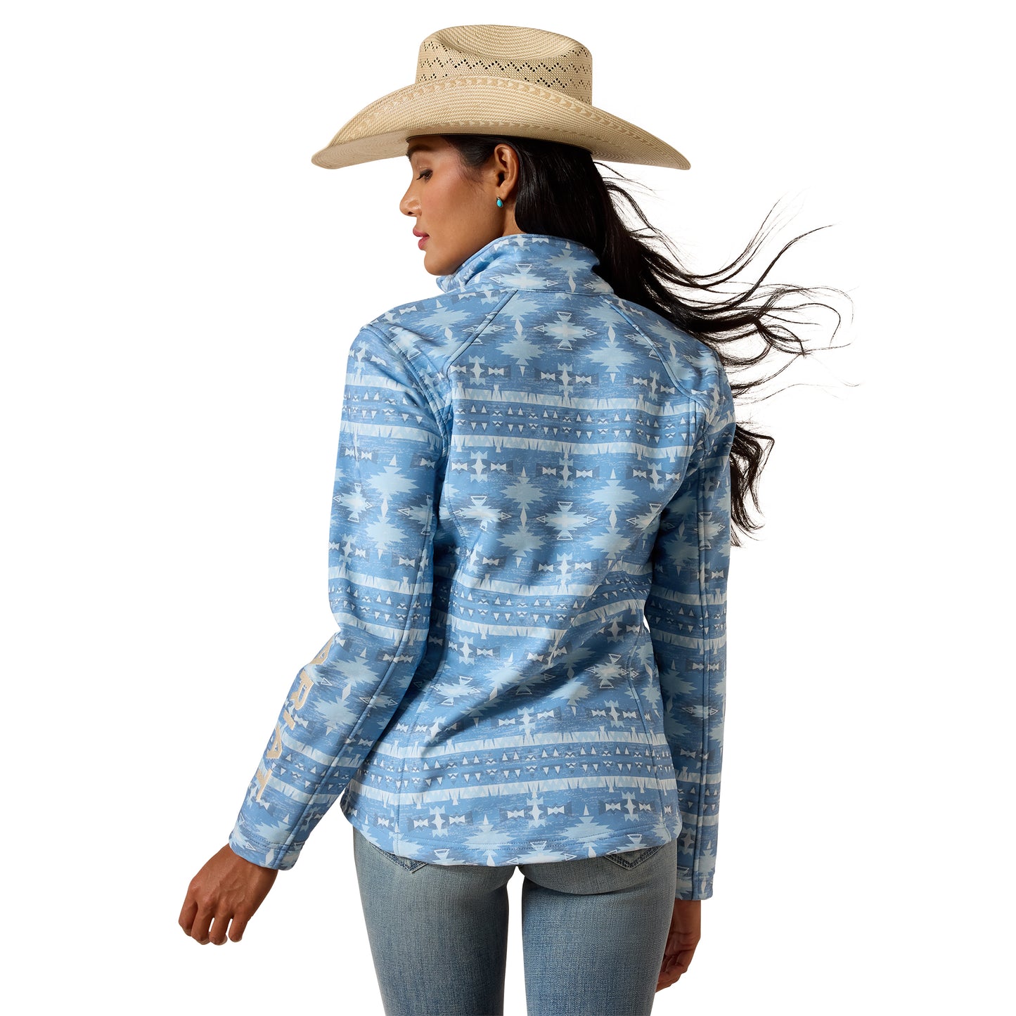 Ariat Women's Logo Softshell Print Jacket – Ashleigh Blue