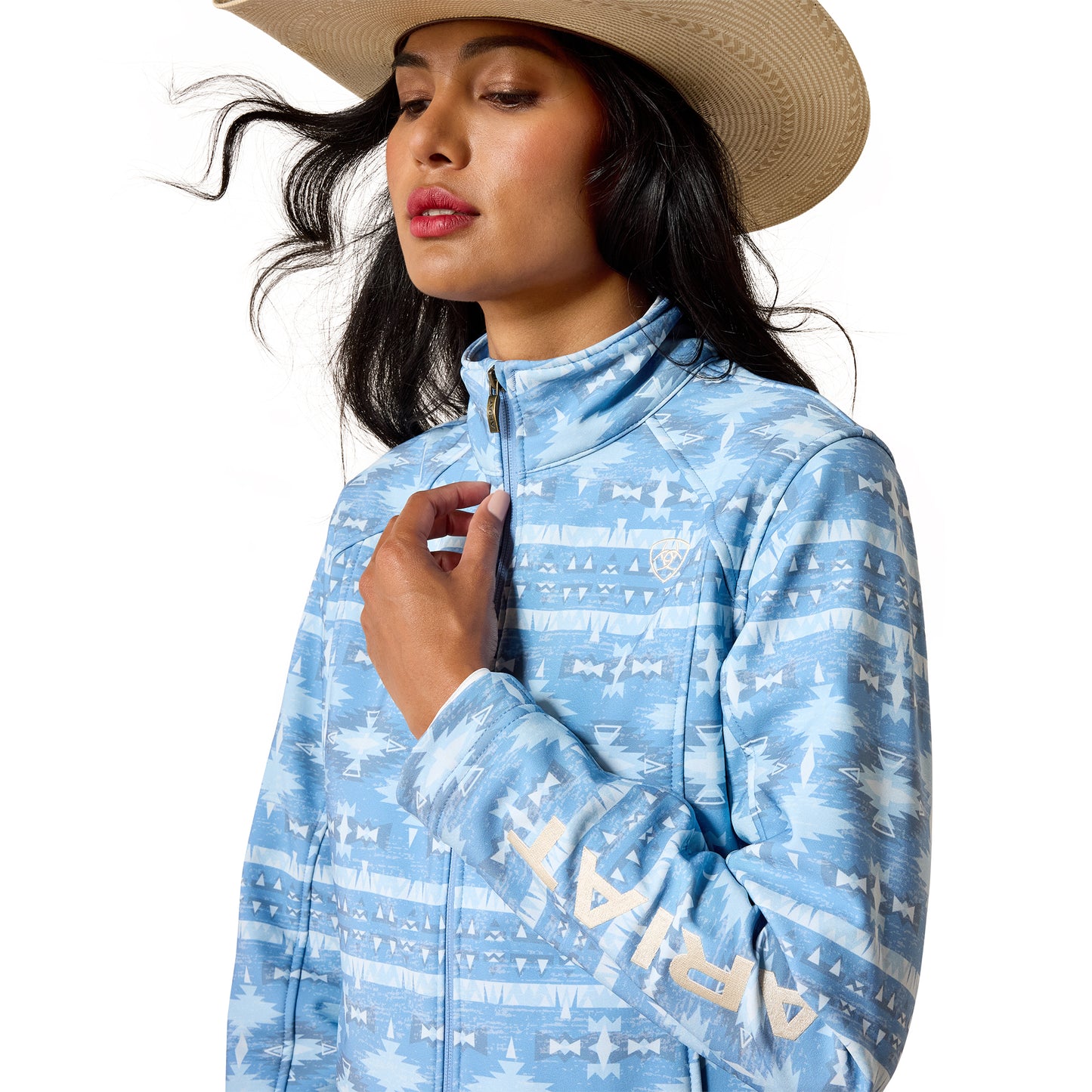 Ariat Women's Logo Softshell Print Jacket – Ashleigh Blue