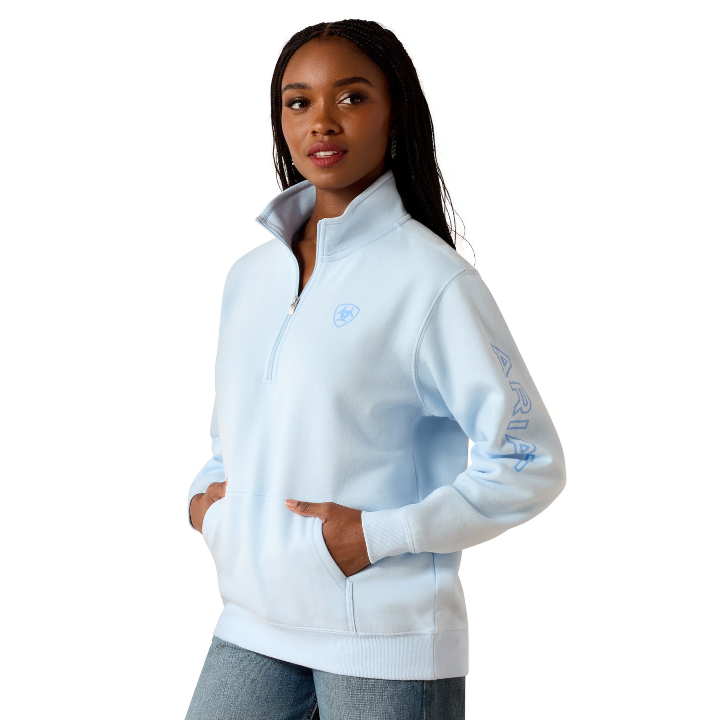 Ariat Women's Foundation Logo 1/2 Zip Sweatshirt – Nantucket Breeze