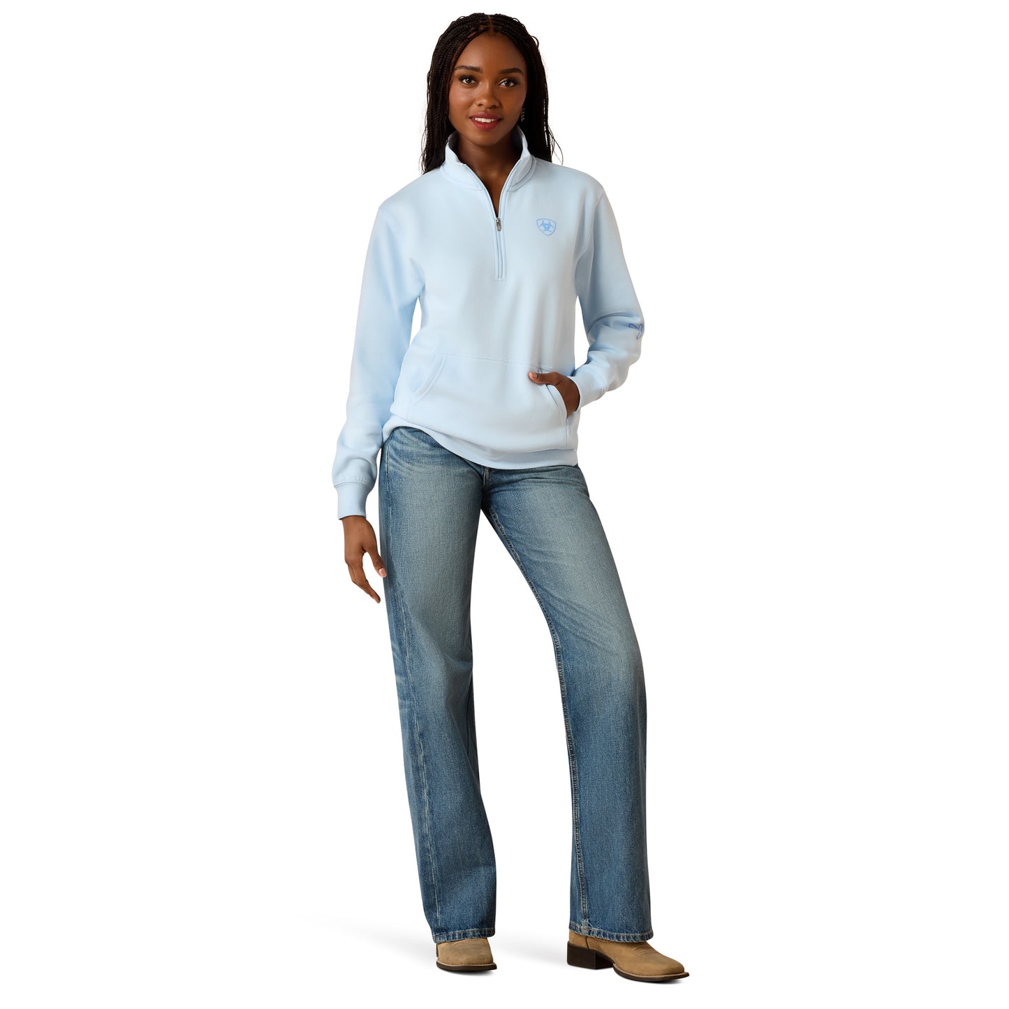 Ariat Women's Foundation Logo 1/2 Zip Sweatshirt – Nantucket Breeze