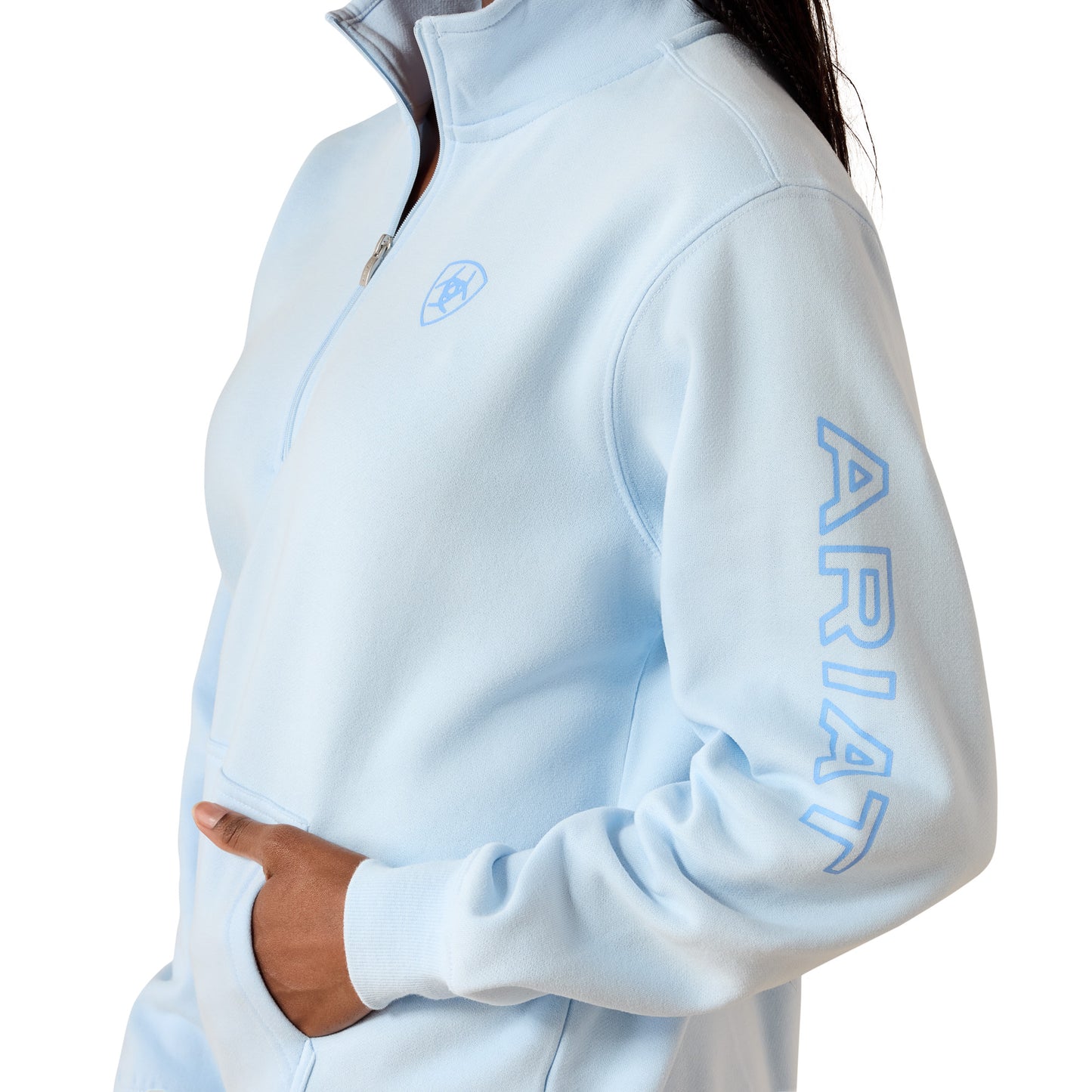 Ariat Women's Foundation Logo 1/2 Zip Sweatshirt – Nantucket Breeze