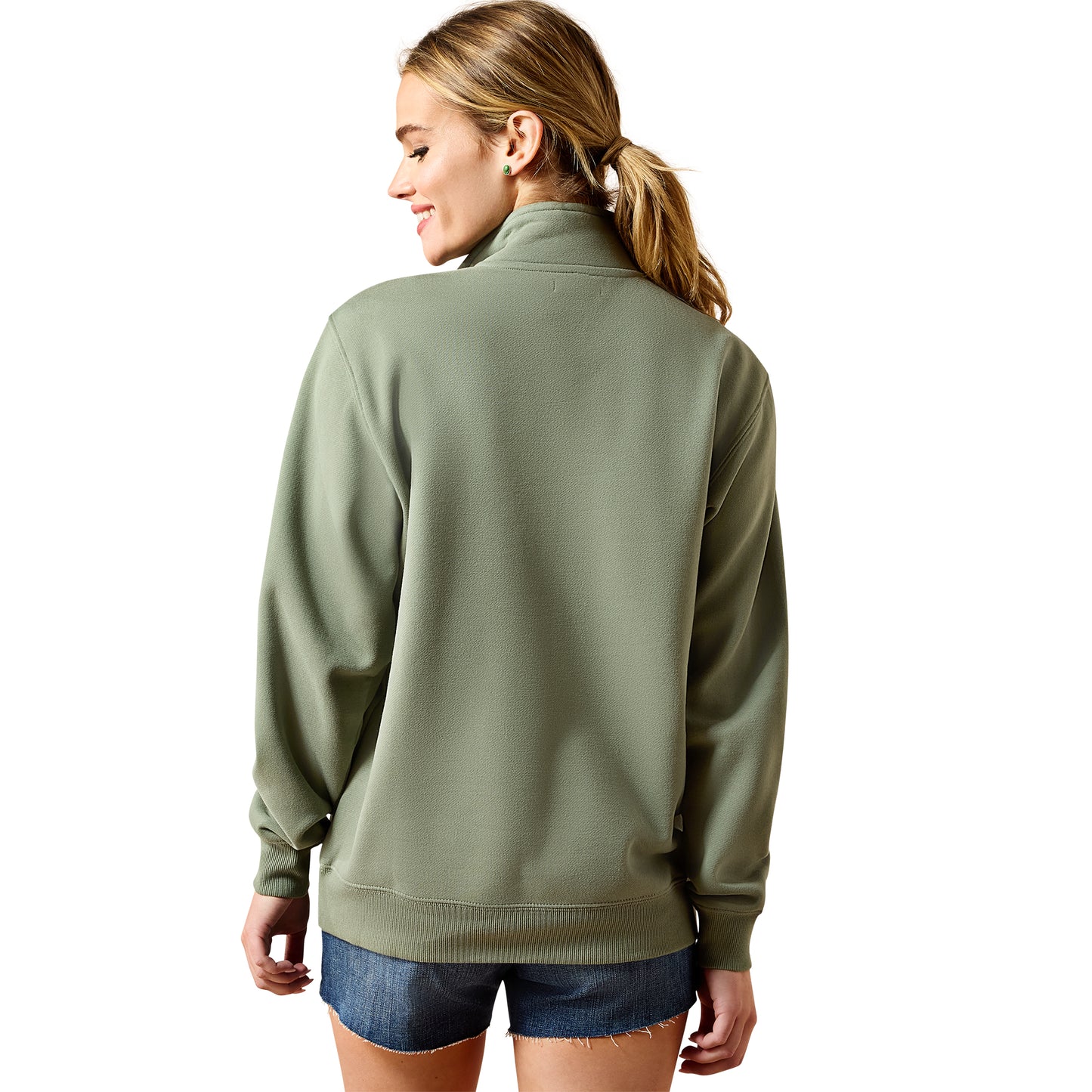 Ariat Women's Foundation Logo 1/2 Zip Sweatshirt – Sea Spray