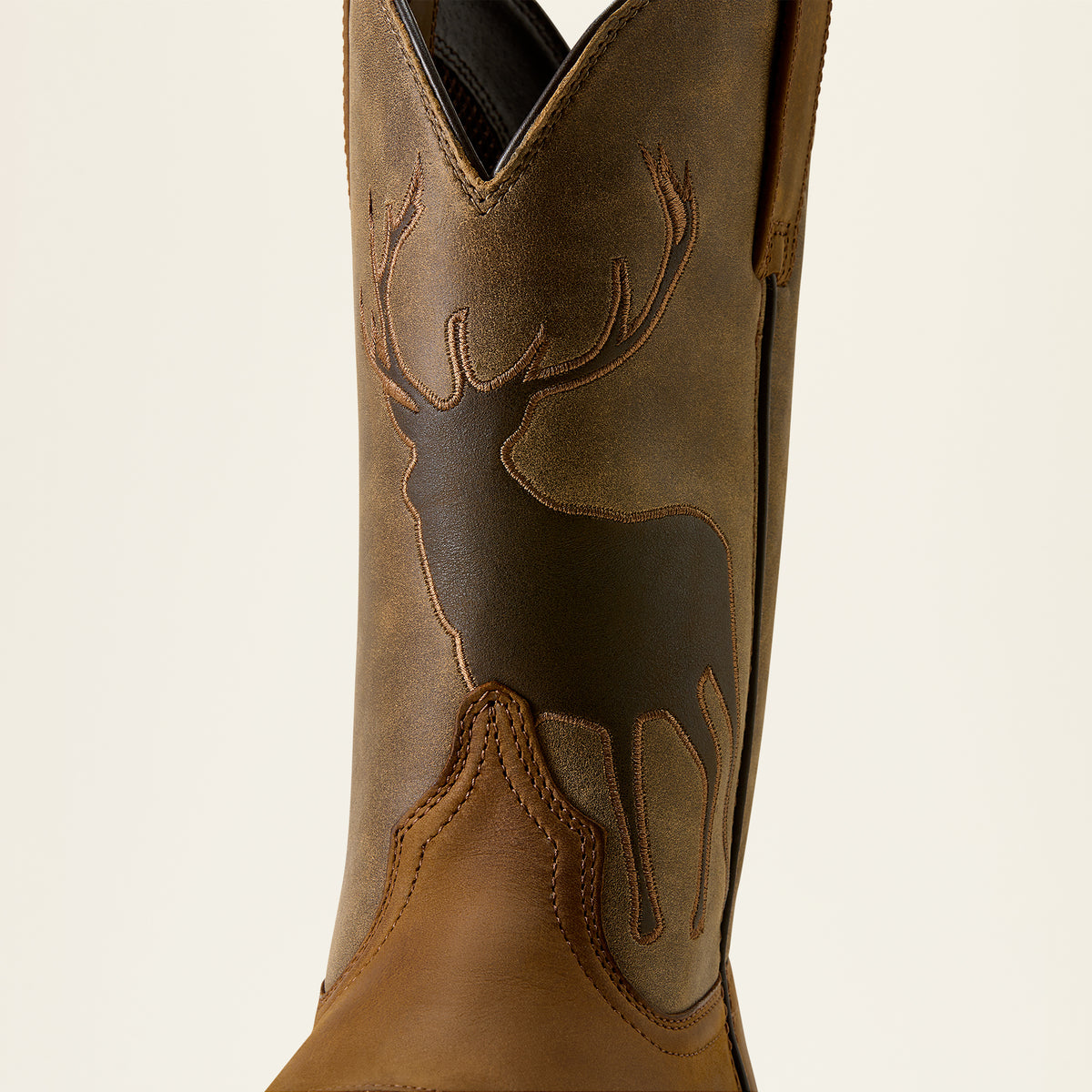 Ariat Men's Sport Buck Wide Square Toe Western Boots – Distressed Brown/Brown Bomber