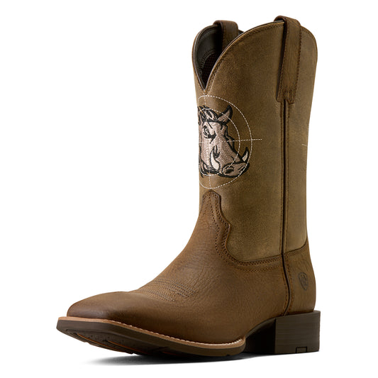 Ariat Men's Sport Crosshog Wide Square Toe Western Boots – Wild Taupe/Brown Bomber
