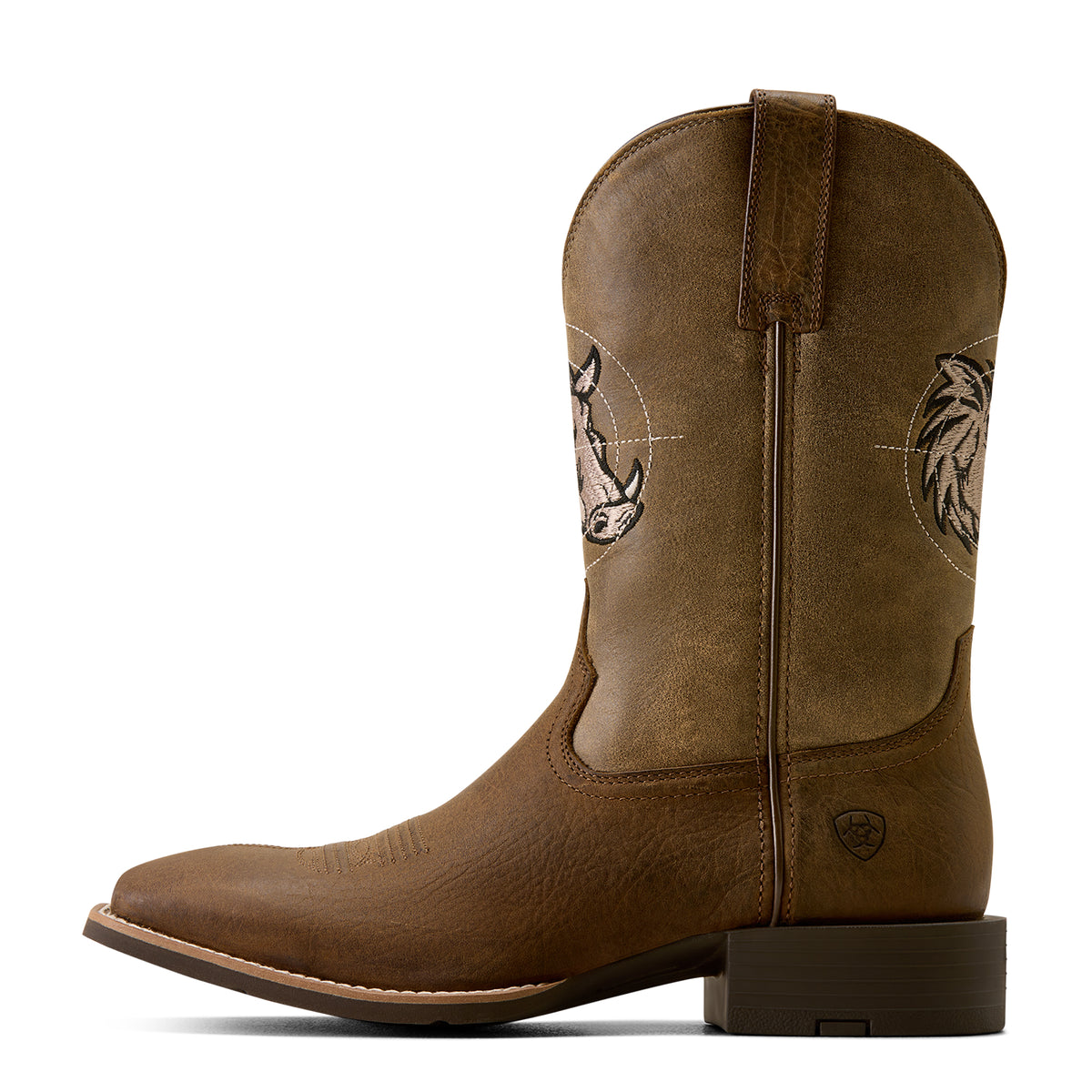Ariat Men's Sport Crosshog Wide Square Toe Western Boots – Wild Taupe/Brown Bomber