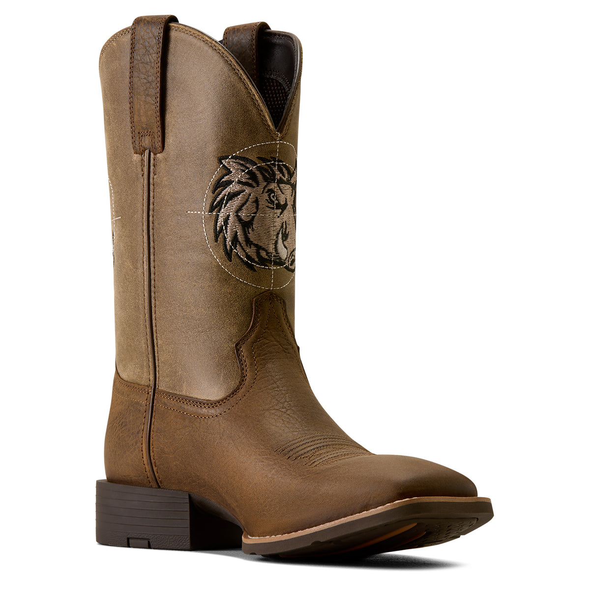 Ariat Men's Sport Crosshog Wide Square Toe Western Boots – Wild Taupe/Brown Bomber