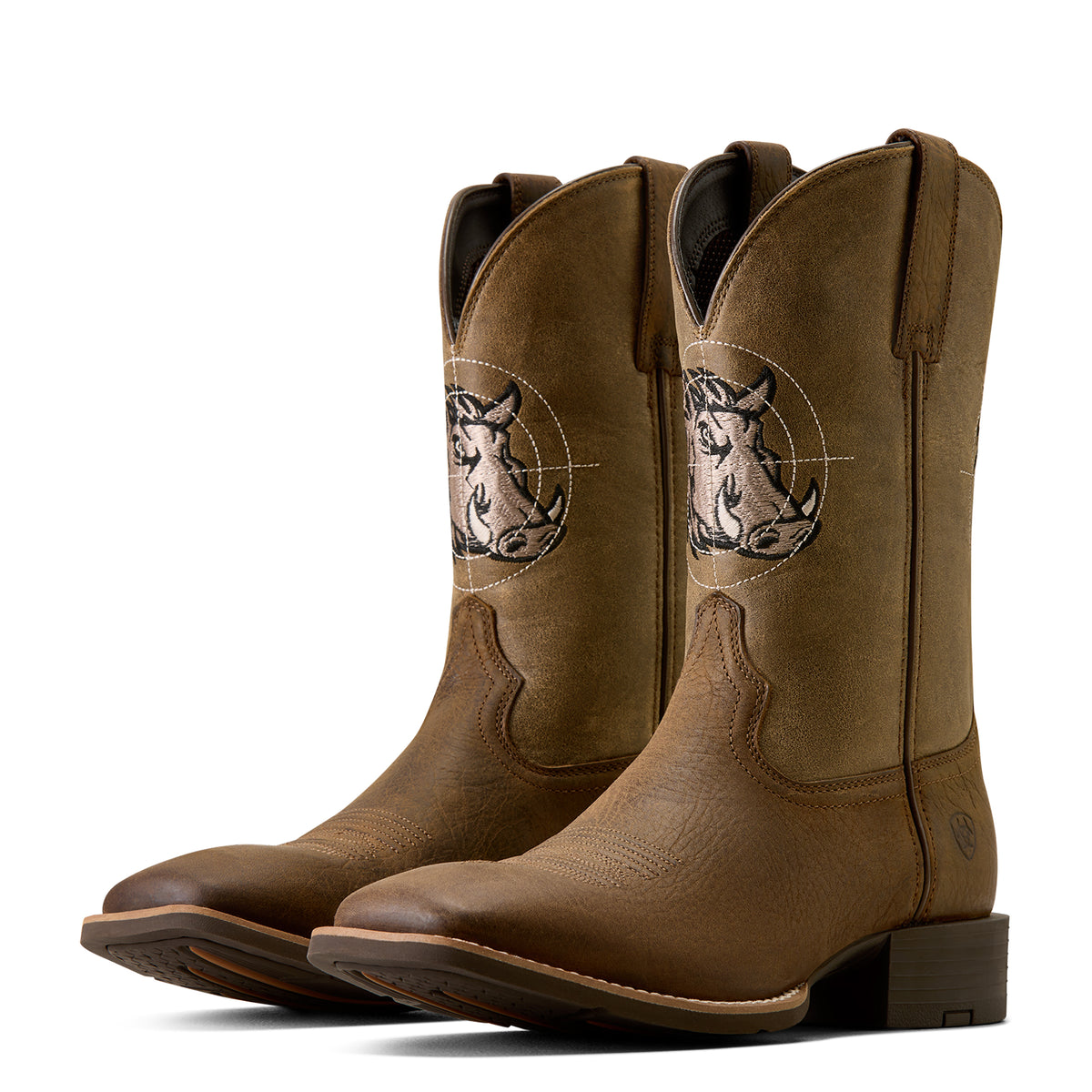 Ariat Men's Sport Crosshog Wide Square Toe Western Boots – Wild Taupe/Brown Bomber