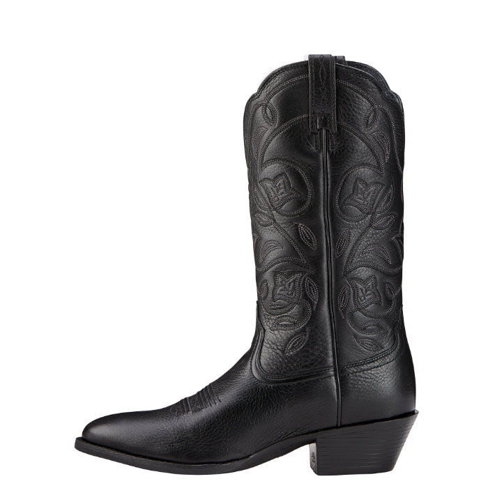 Ariat Women’s Western R Toe Boots – Black Deertan