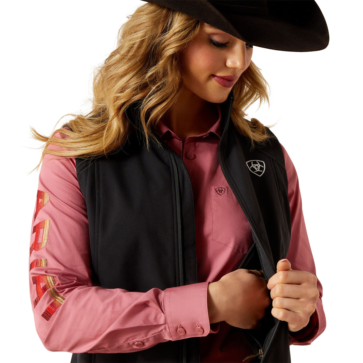 Ariat Women's Logo Softshell Vest – Black