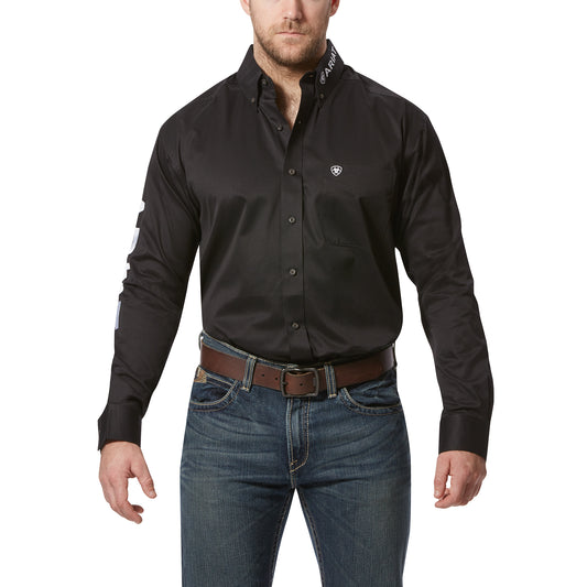 Ariat Men's Team Logo Twill Classic Fit Shirt – Black/White