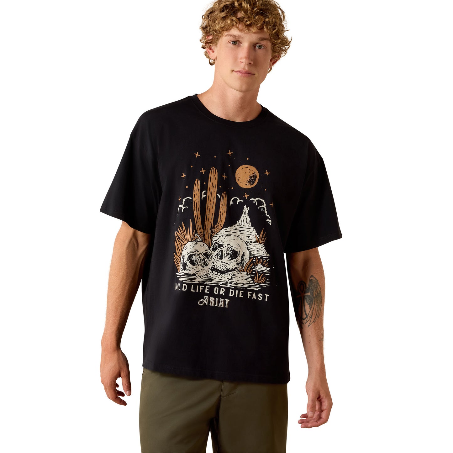 Ariat Men's Wild Life Boxy T-Shirt - Washed Black