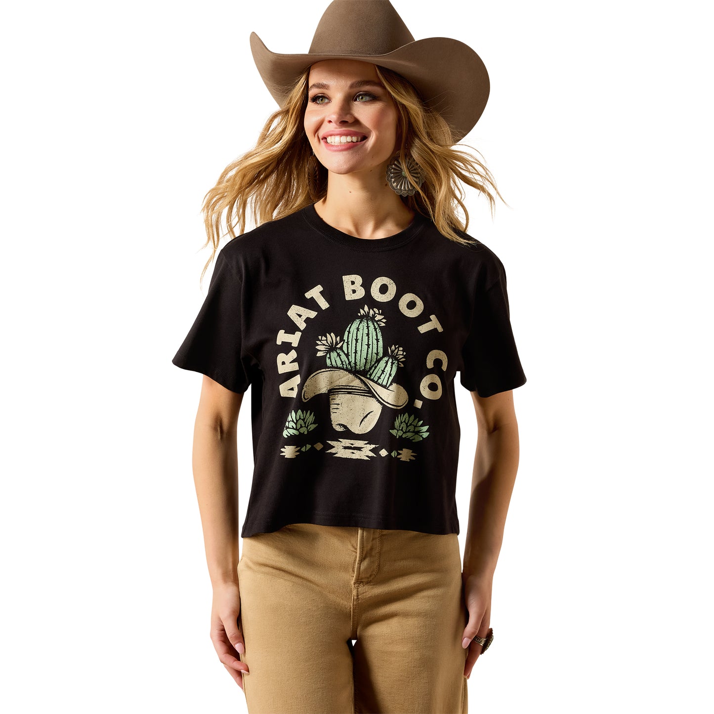Ariat Women's Cacti Cowboy Hat T-Shirt - Black