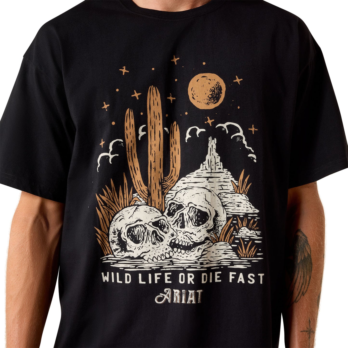 Ariat Men's Wild Life Boxy T-Shirt - Washed Black