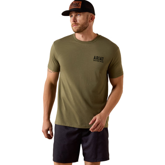Ariat Men's Outline Shop T-Shirt - Military Heather