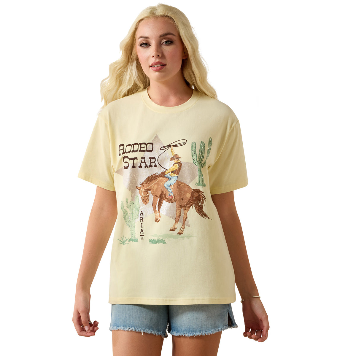 Ariat Women's Rodeo Star Boyfriend T-Shirt - Pear Sorbet
