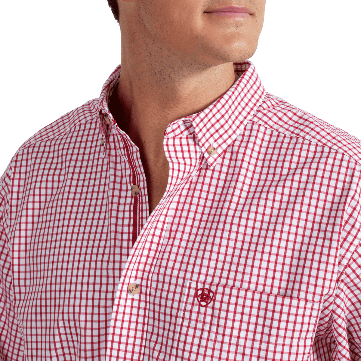 Ariat Men's Pro Series Cliff Long Sleeve Shirt – Red Check