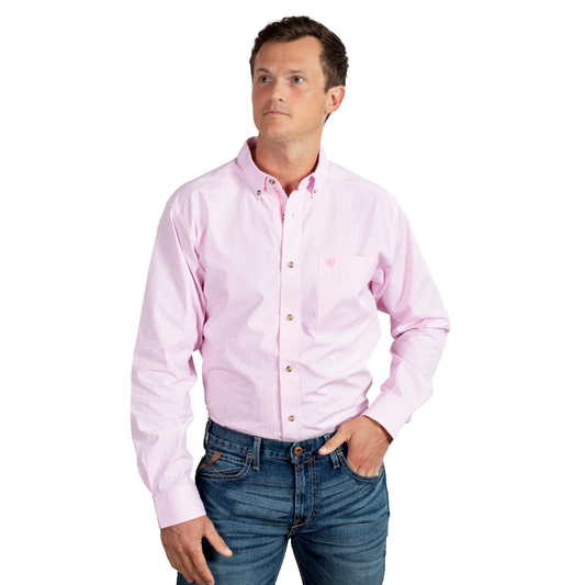 Ariat Men's Pro Series Cliff Shirt - Pink Stripe