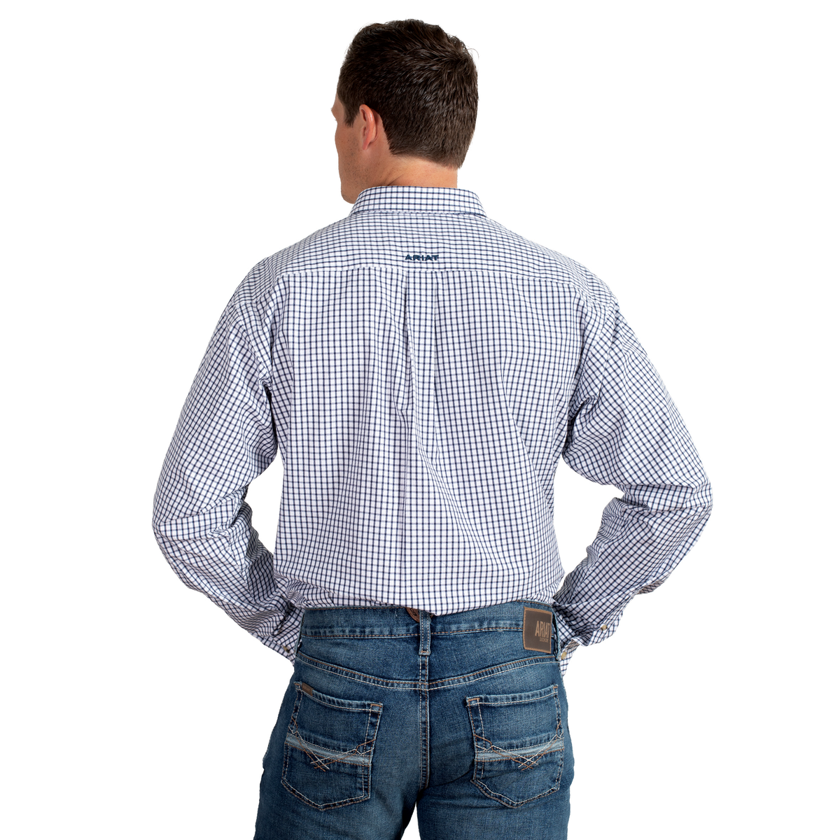 Ariat Men's Pro Series Cliff Long Sleeve Shirt – Navy Check