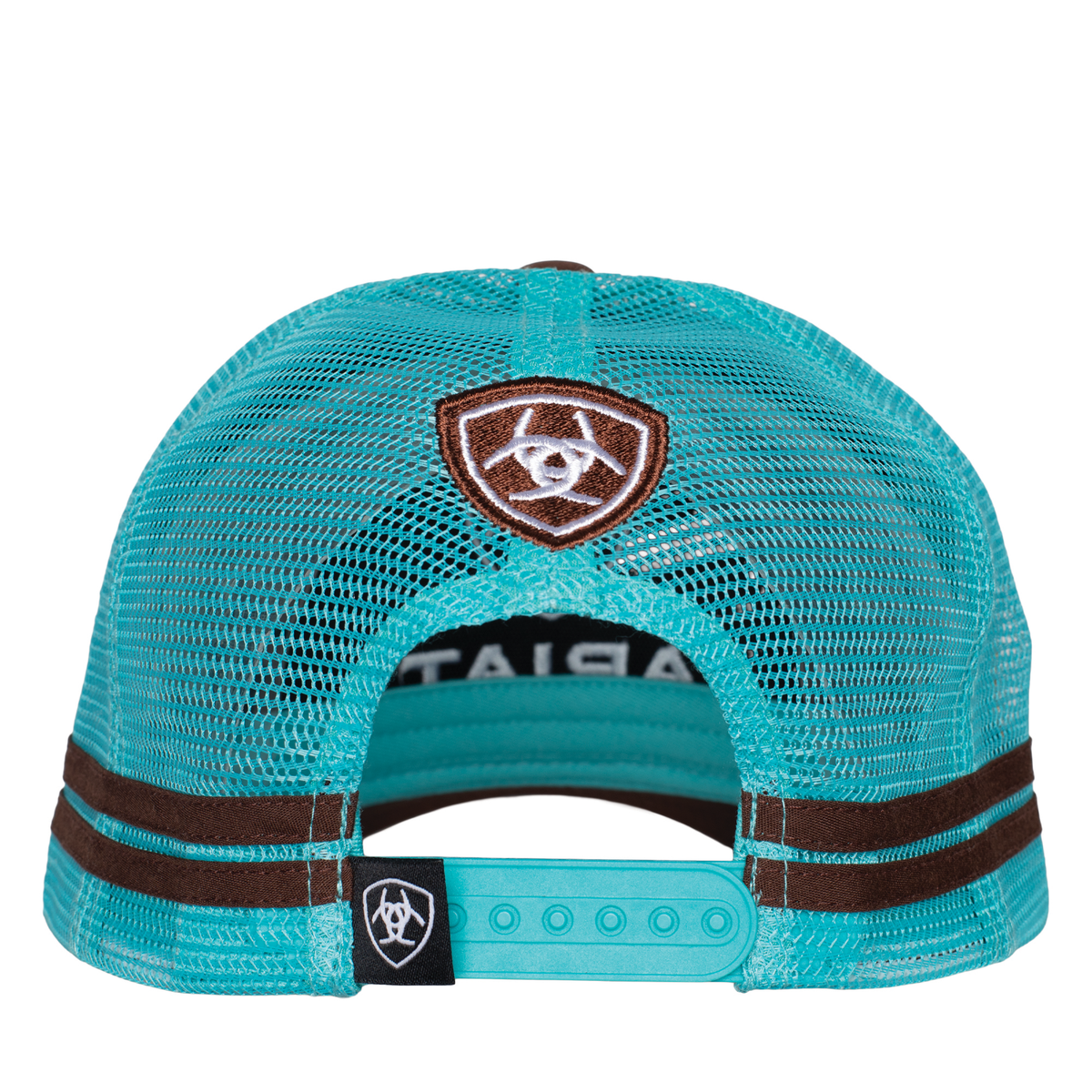 Ariat Stacked Logo Trucker Cap – Brown/Turquoise