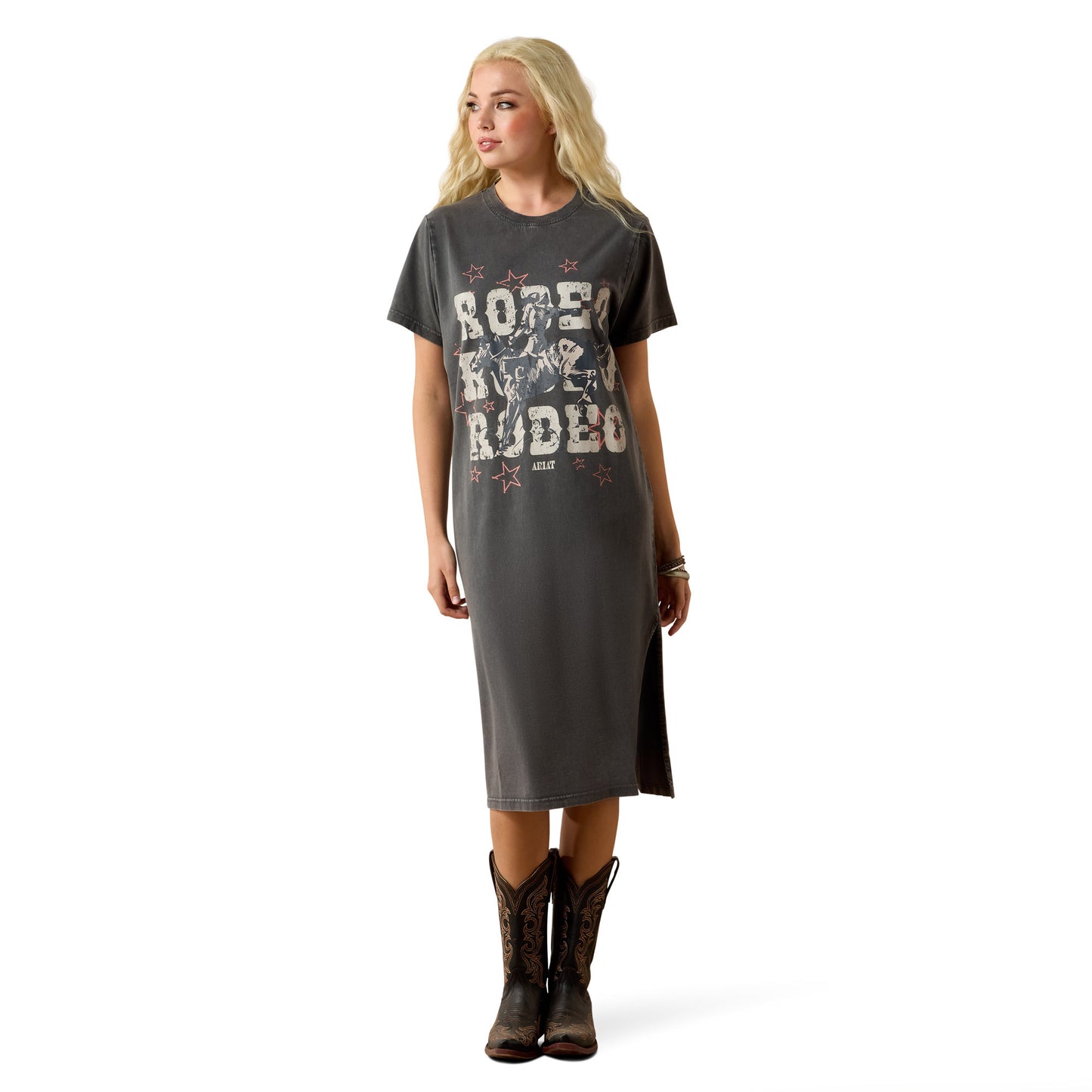 Ariat Women's Star Spangled Rodeo T-Shirt - Charcoal Mineral Wash
