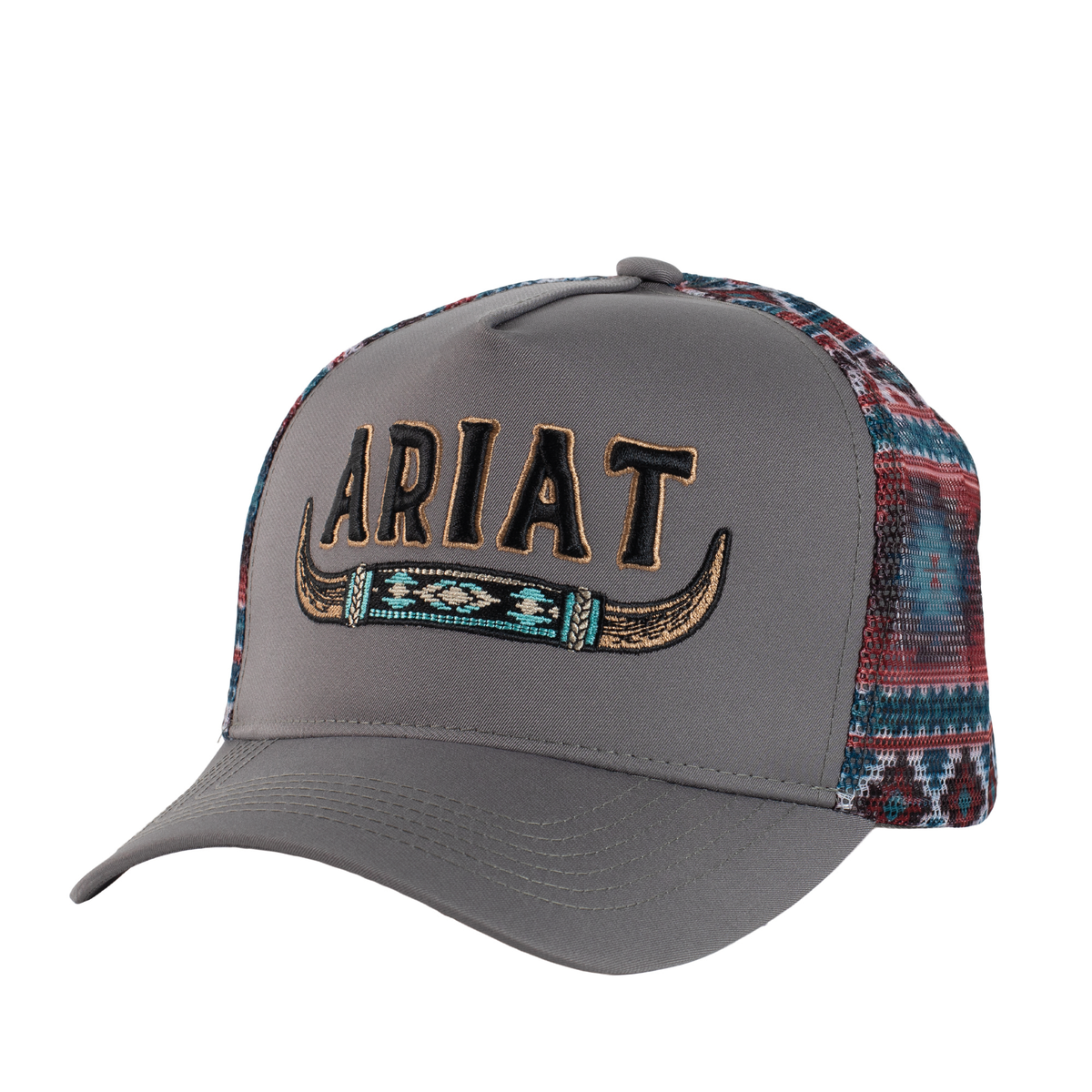 Ariat Long Horn Trucker Cap – Grey