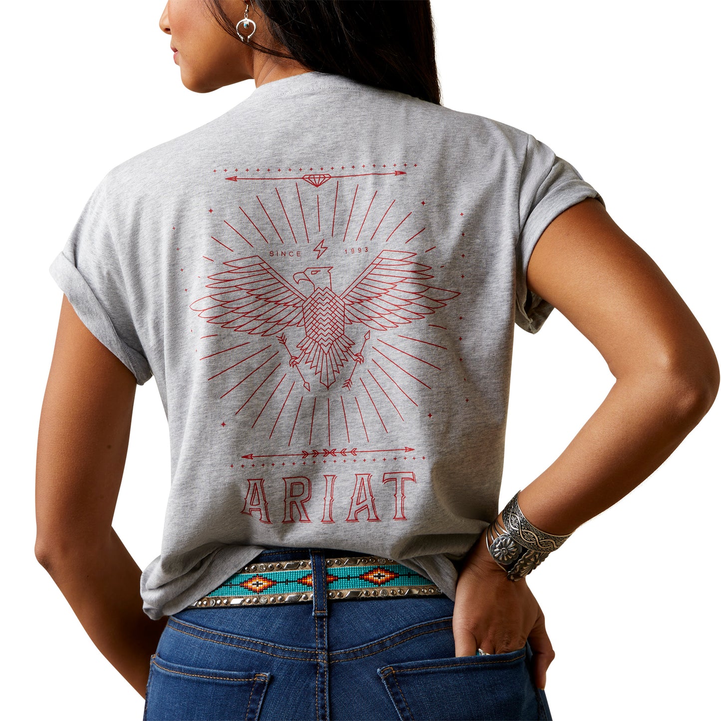 Ariat Ladies Fly High T-Shirt Heather Grey