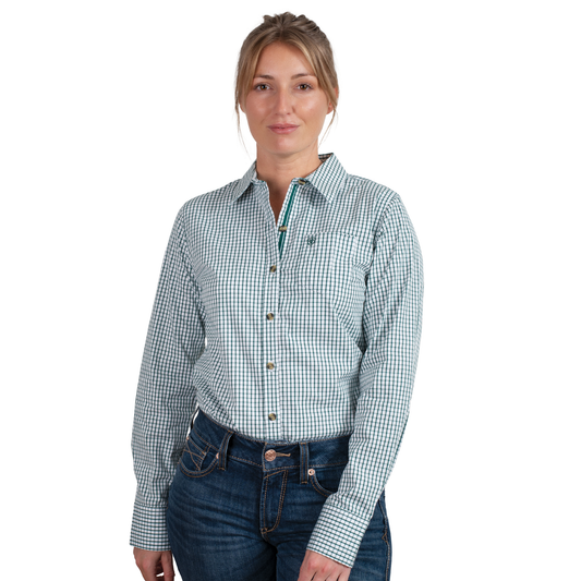 Ariat Women's Kirby Stretch Shirt – Dark Green Check