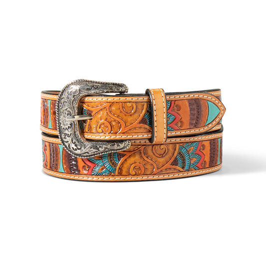 Ariat Womens Paisley Hand Tooled Belt Multi-Colour