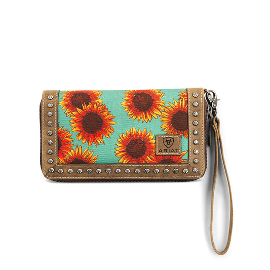 Ariat Womens Clutch Wallet Sunflower Blue