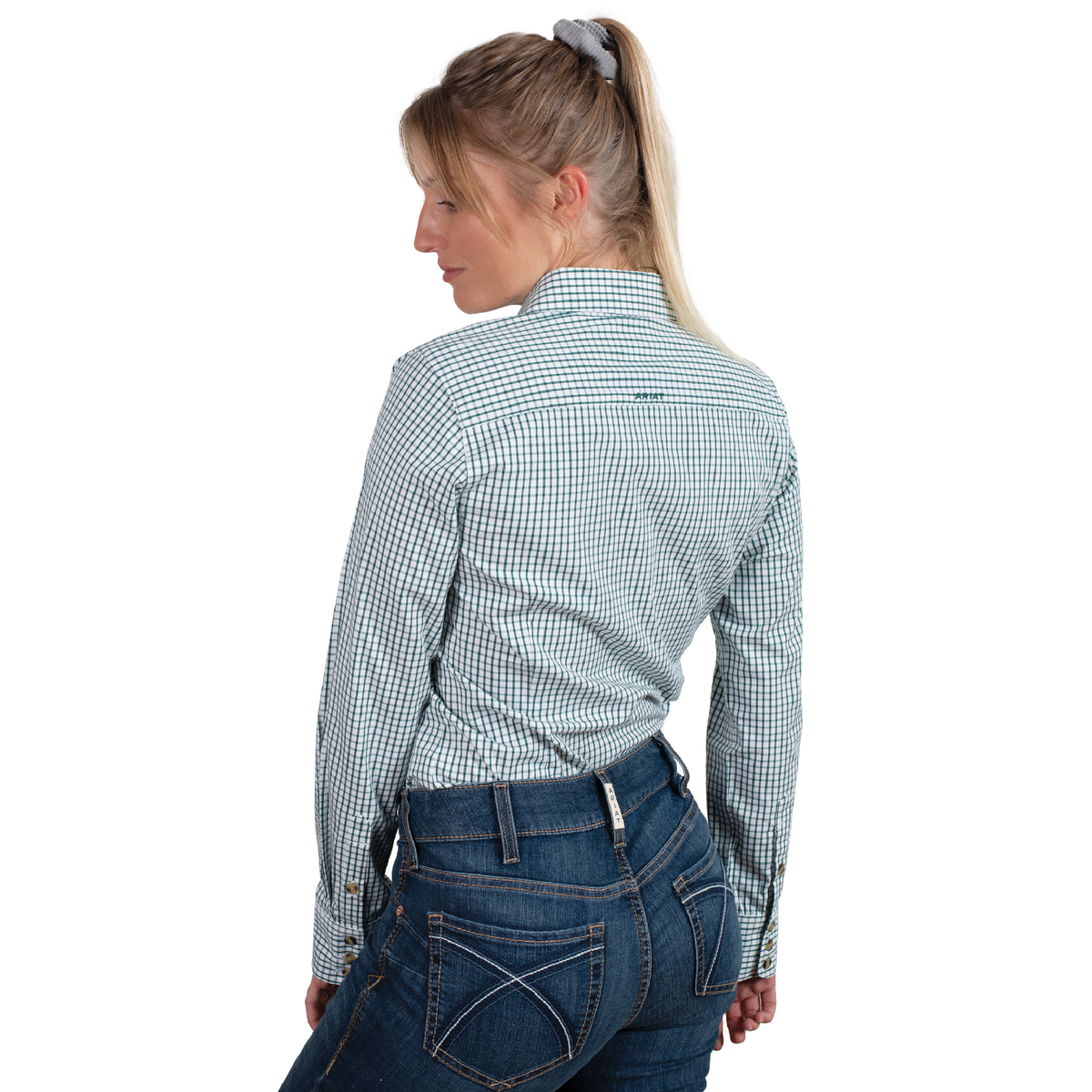 Ariat Women's Kirby Stretch Shirt – Dark Green Check