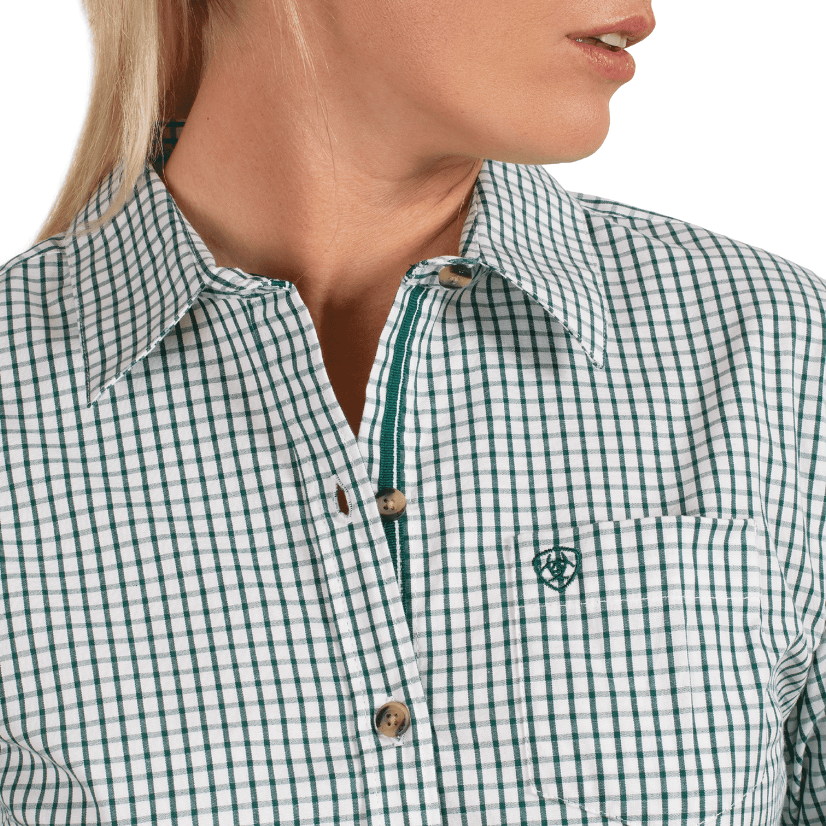 Ariat Women's Kirby Stretch Shirt – Dark Green Check