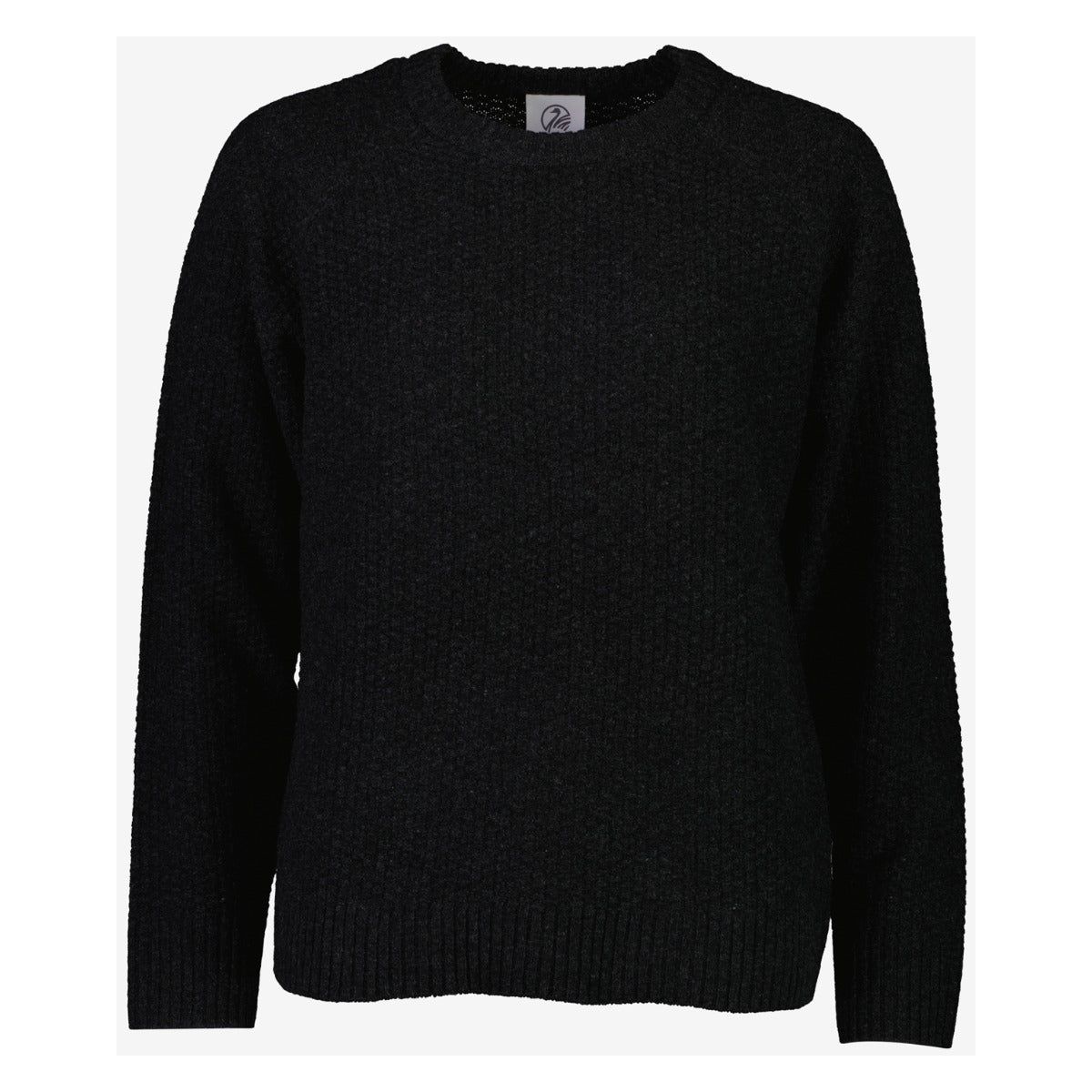 Swanndri Women's Hayes Park Waffle Knit Crew Black Heather