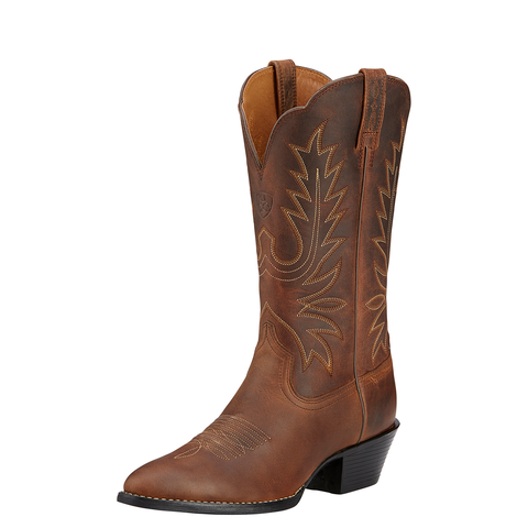 Ariat Womens Western R Toe Distressed Brown