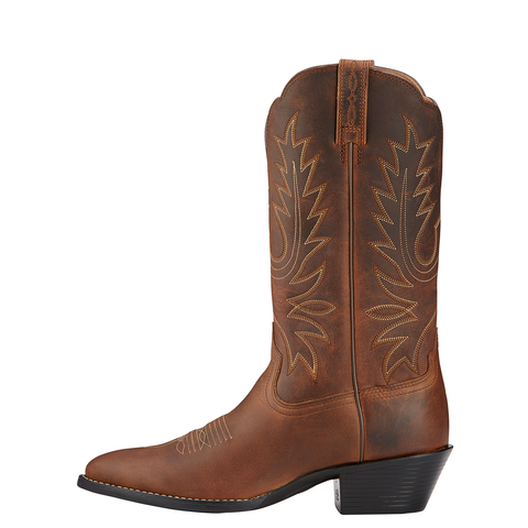 Ariat Womens Western R Toe Distressed Brown