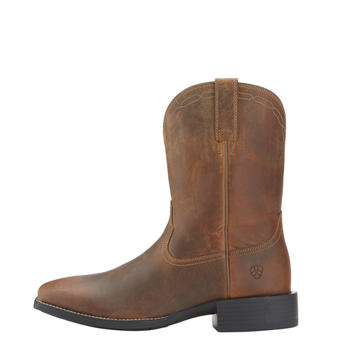 Ariat Mens Heritage Roper Wide Square Toe Powder Brown