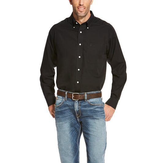 Ariat Men's Wrinkle Free Solid Shirt Black