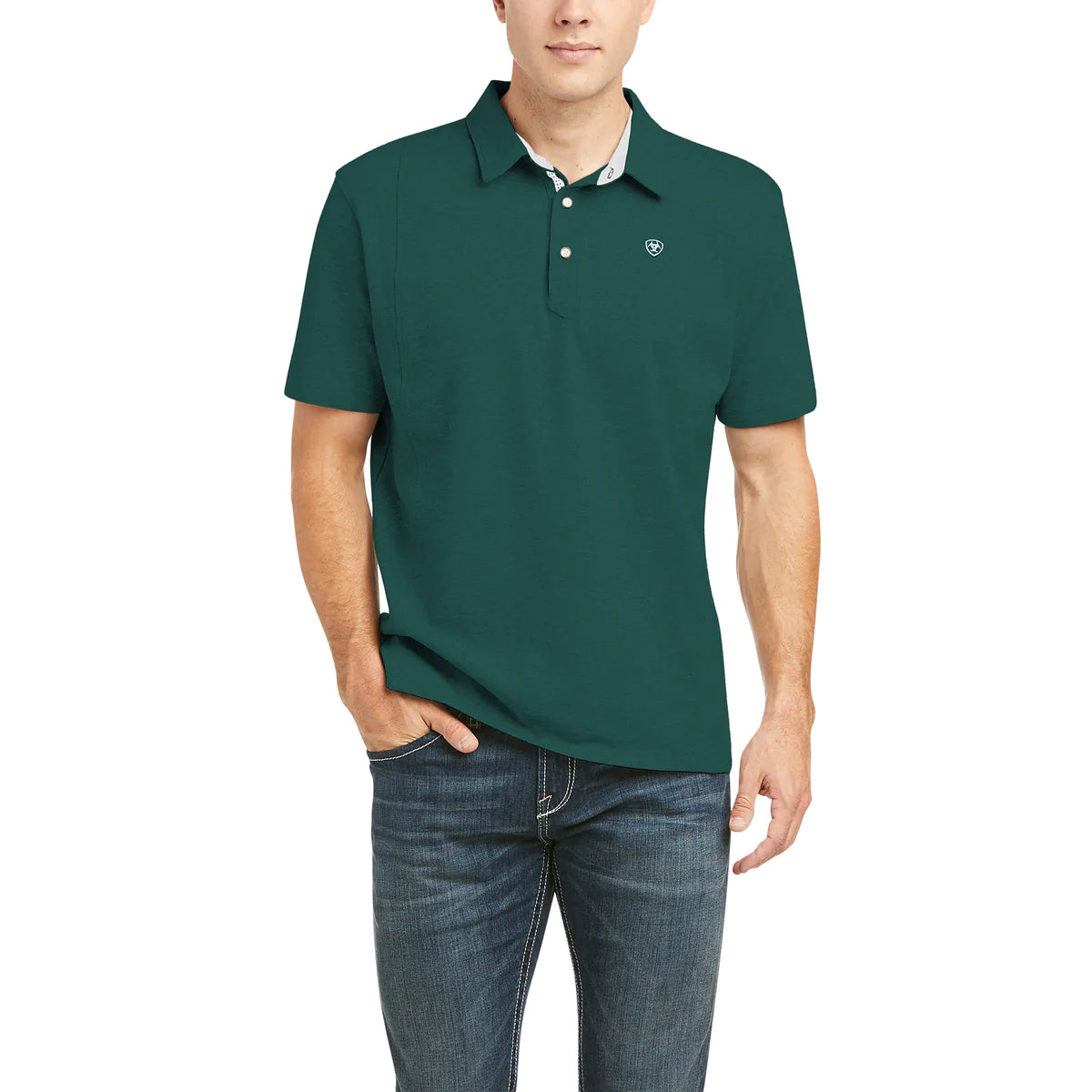 Ariat Men's Medal Polo Forest