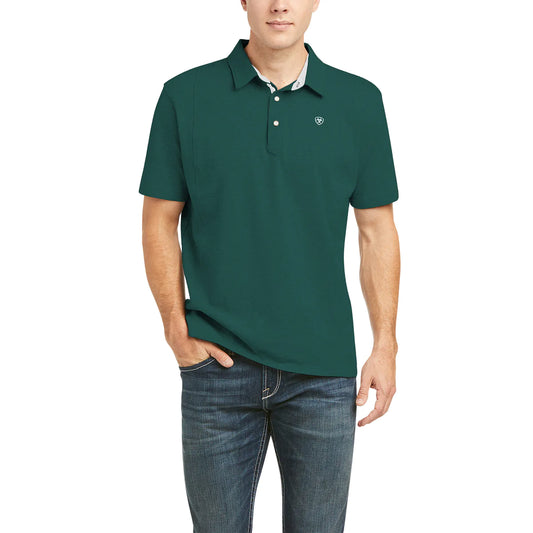 Ariat Men's Medal Polo Forest