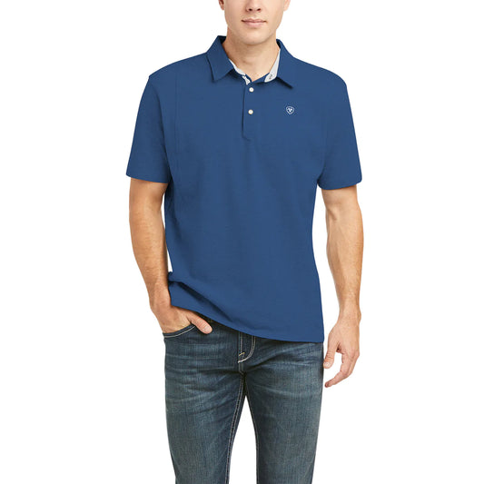 Ariat Men's Medal Polo Cobalt