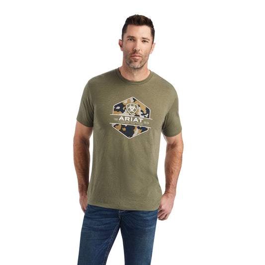 Ariat Men's Camo Badge T-Shirt Military Heather